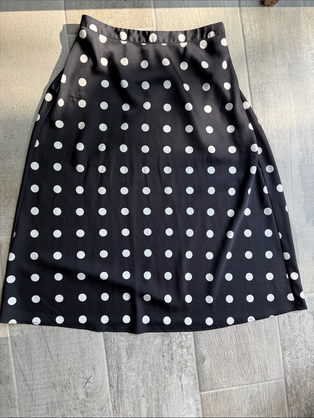 J. Crew Black Skirt with White Polka Dots, A-Line